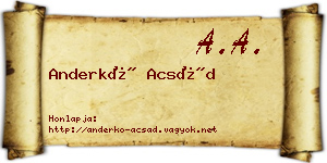 Anderkó Acsád névjegykártya